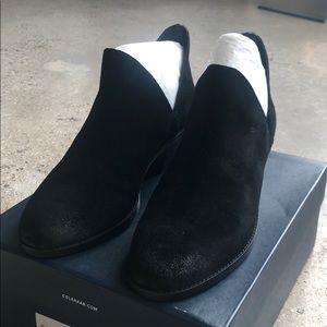 Cole Hann Quinn Black Suede Bootie